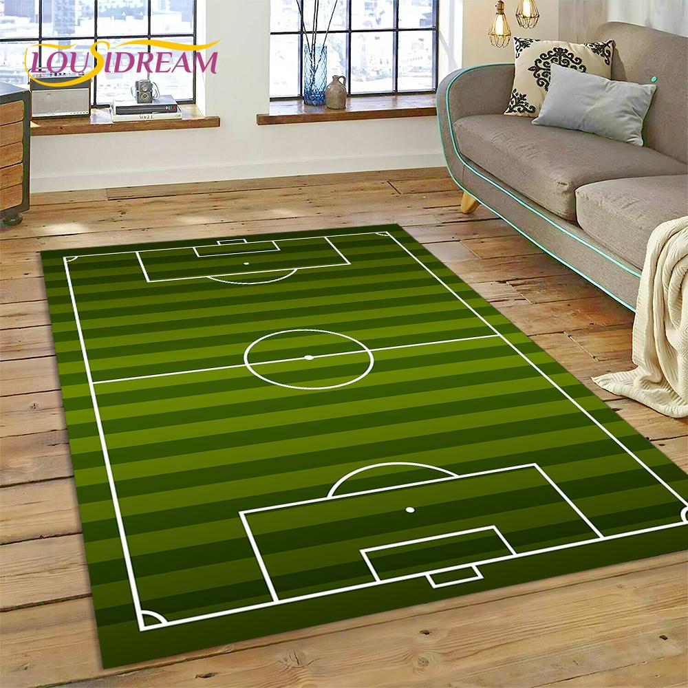 Soccer Football Field Rug Carpet for Living Room Bedroom Home Decor,Floor Mat Non-slip Decoration for Sofa Kitchen Doormat Gifts