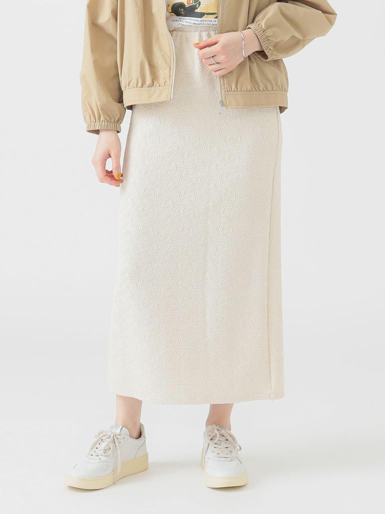 B:MING LIFE STORE by BEAMS Women's IVORY Jacquard Cut and Sew Skirt, One Size