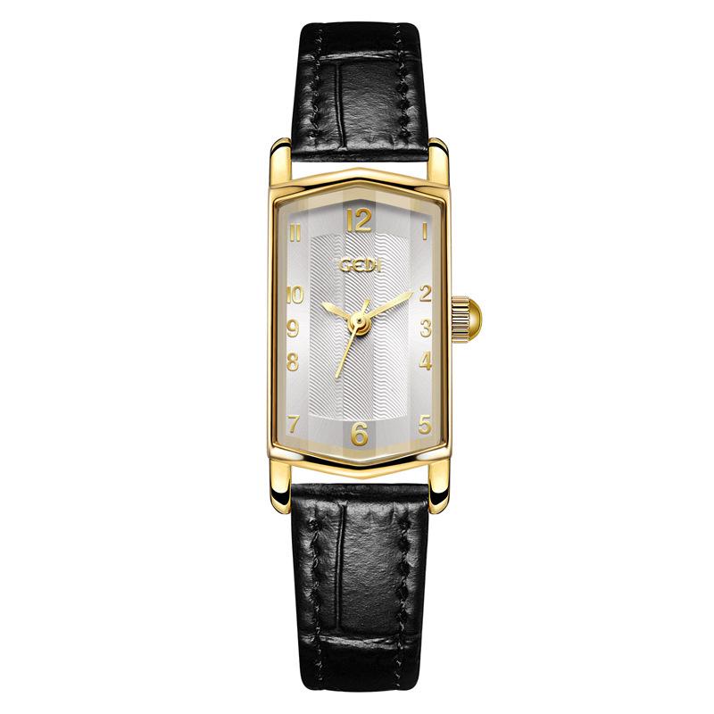 Women S Retro Quartz Women S Watch Niche High-End Leather Watch Small Square Plate Medieval Watch