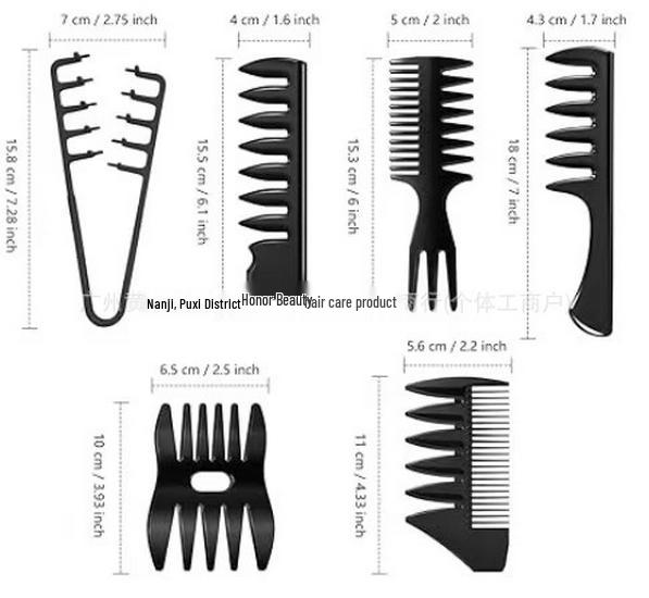 Men's Wide-Tooth Textured Comb for Hair Styling