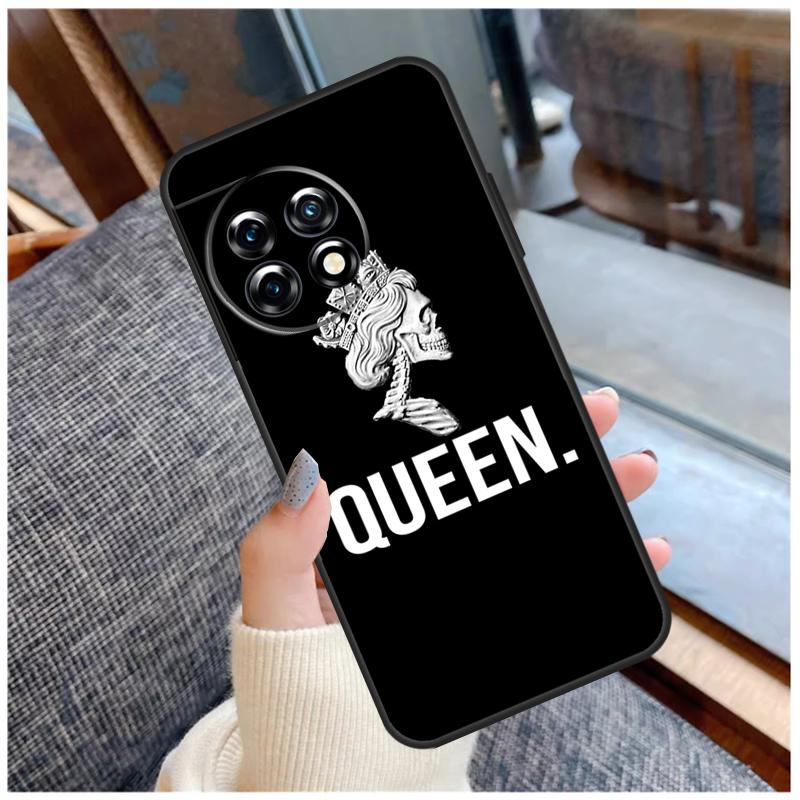 Cute King Queen Crown Case For OnePlus 15 12R 13R 13T 10T 8T 13 12 11 10 Pro Nord 5 CE 2 3 4 Lite N20 N30 Coque