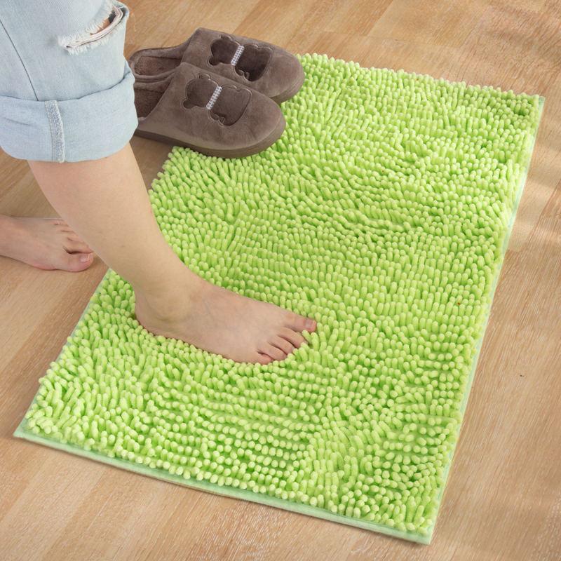 Chenille Anti-slip Bathroom Door Mat - Entry Floor Mat Carpet
