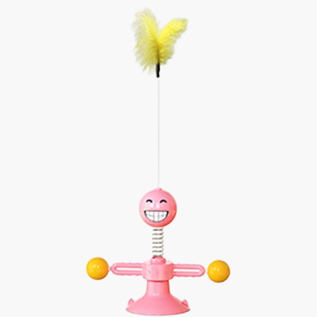 

1 шт. Меховая пружинная игрушка для кошки на присоске, разноцветная дразнилка, интерактивные игрушки для питомца, игрушки-когтеточки, товары для игры кошки и собаки серый