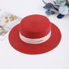 Internet celebrity French retro flat top straw hat summer travel sun hat manufacturer