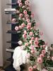 Künstliche Rosenranken Girlanden, Gefälschte Seiden Hängende Blumen Efeublätter Grünzeug Kranz für Zuhause Garten Hochzeit Wand Dekoration