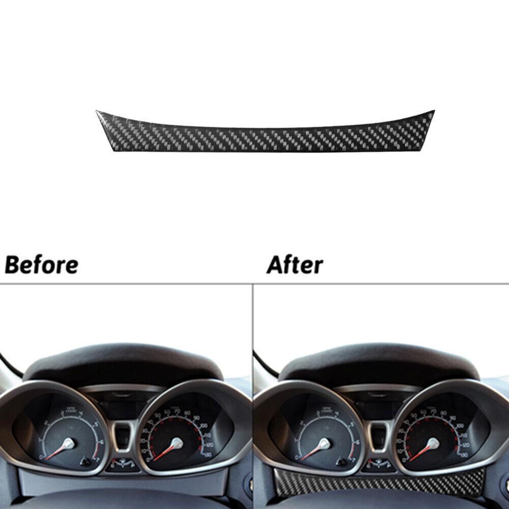 Carbon Fiber Inner Below Speedometer Strip Cover Trim For Ford Fiesta 2011-2015