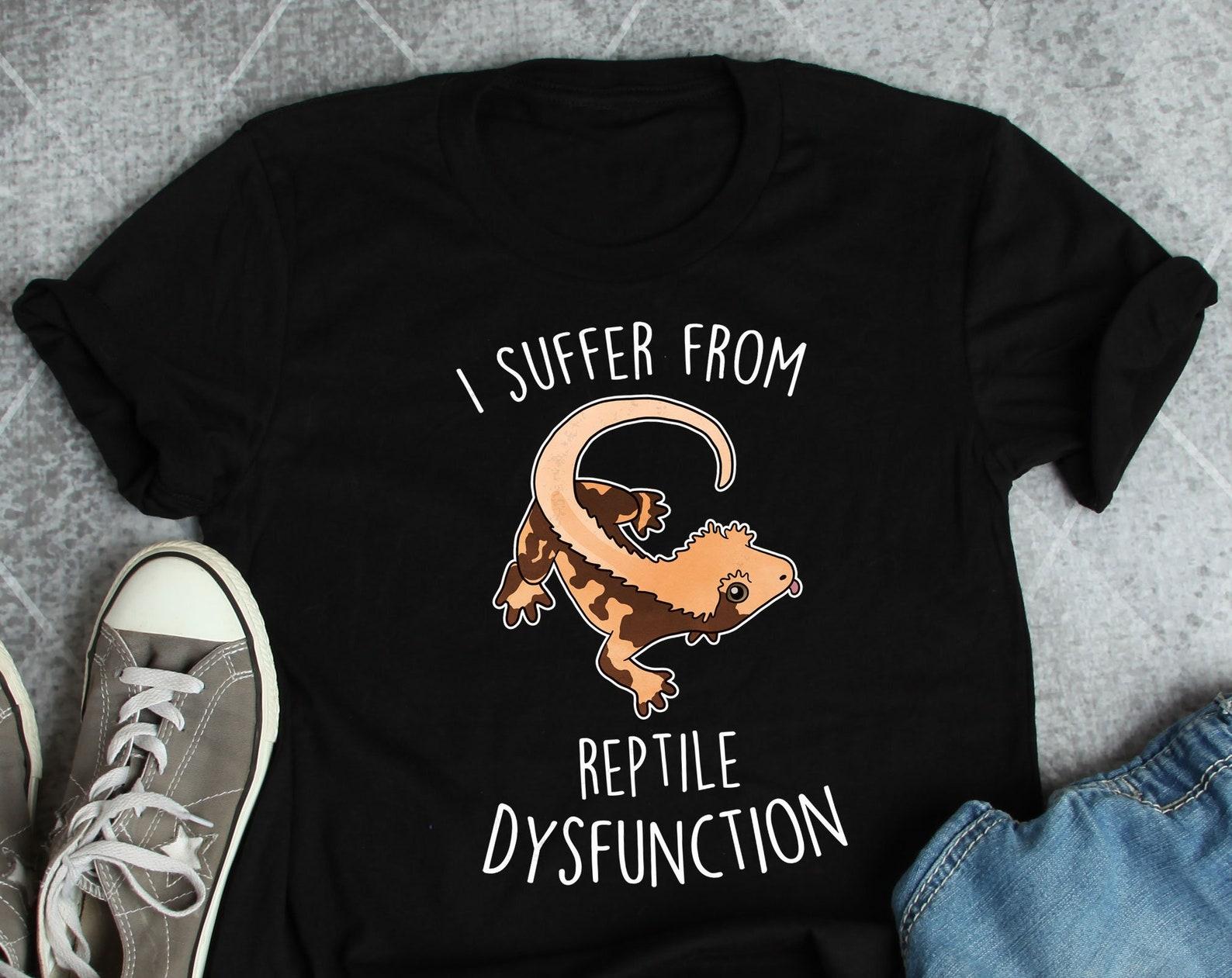Crested Gecko Shirt, , Tshirt, Pet Reptile Lover Gift, Funny Lizard T-Shirt Cute Gecko Tee Crestie Mom Dad, Reptile Dysfunction 100