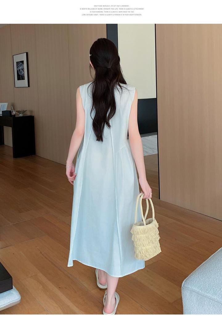 2026 Summer Korean Style Loose Fit Sleeveless Maternity Dress