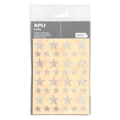 Sticker Pack - APLI - 680 - Silver Stars - For Children - Mixed