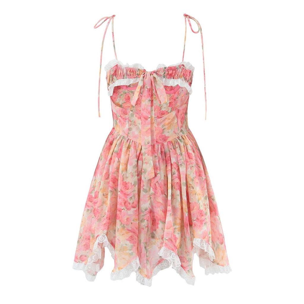 2026 Chic Lace Patchwork Backless Mini Dress - Sweet & Sexy Slim Fit Camisole