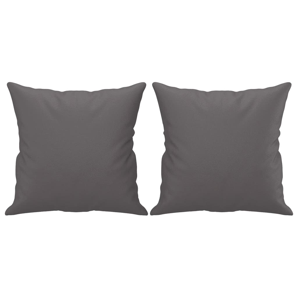 Vidaxl 2-Seater Sofa With Cushions, Gray, 120 Cm, Faux Leather