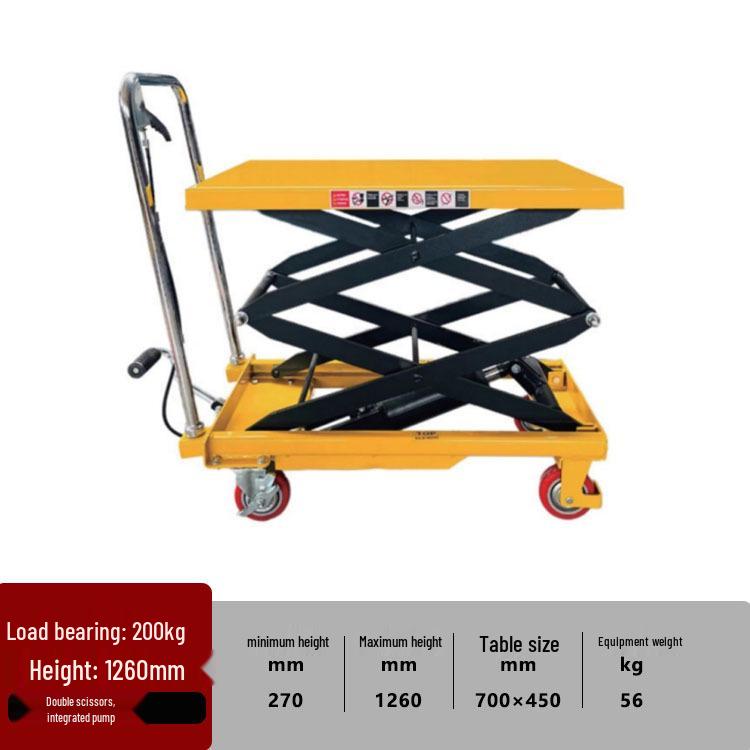Electric Foot-Operated Platform Cart: Compact Manual Hydraulic Lifting Trolley for Warehousing