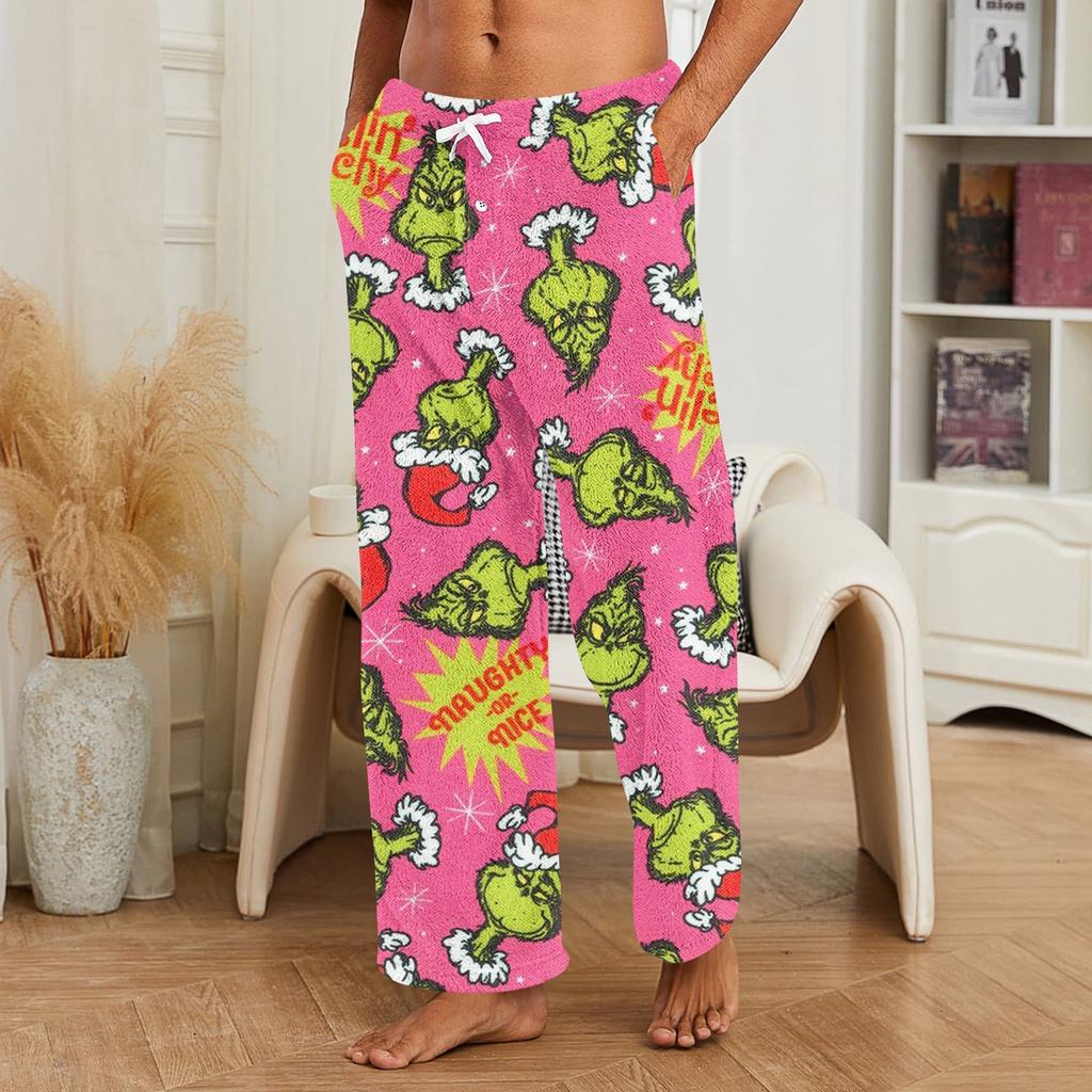 Men's Allover Printed Home Pants Sleeping Pajama Pants Long Pants Pajama Pants