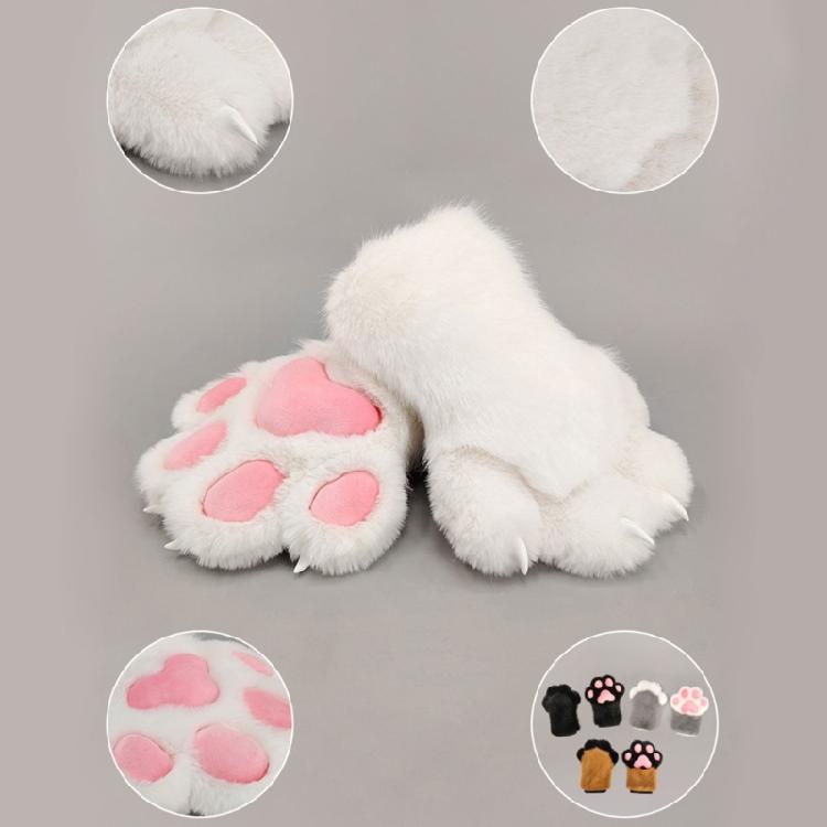 Plush Animal Theme Paws Gloves Fursuit Handwear With Soft Pad For Adult and Kids Halloween Party and Roleplay Game Wear