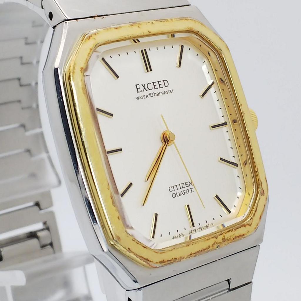 Used 1158 [Battery Replaced] Citizen Exceed Shell Dial Men's Watch Quartz