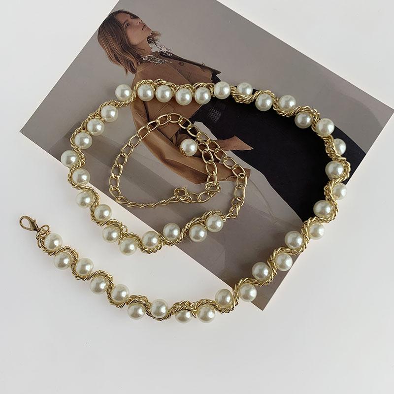 

Woven Korean Beautifully Womens Pearl Waist Chain Ideal For Stylish Enhancements Dress