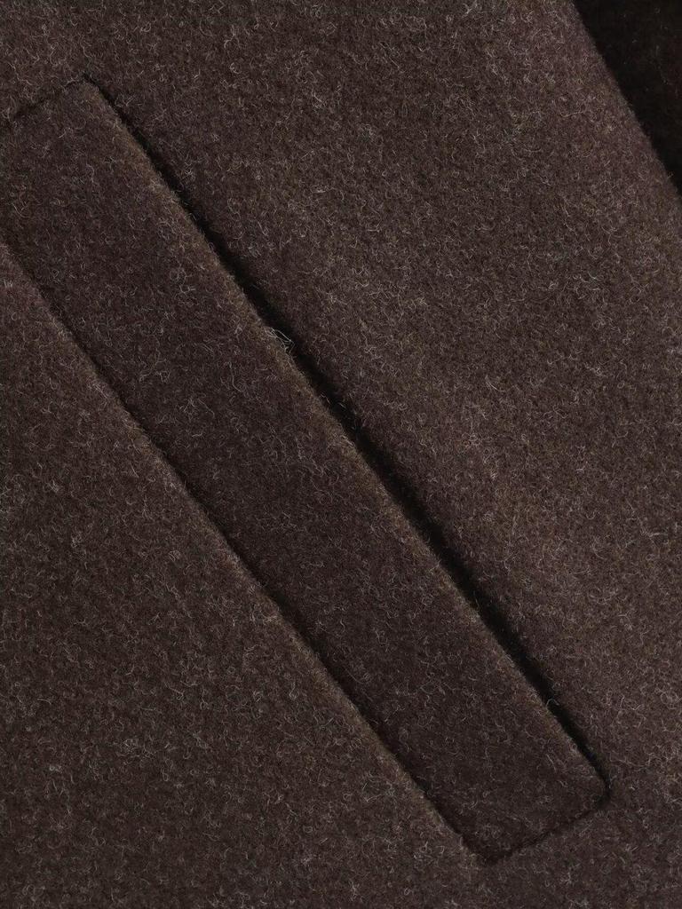 European & American Women's Retro Solid Color Lapel Short Jacket - Brown.