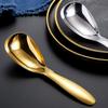 304 Stainless Steel Rice Spoon Flat Bottom Soup Spoon Tableware Serving Spoon  Buffet