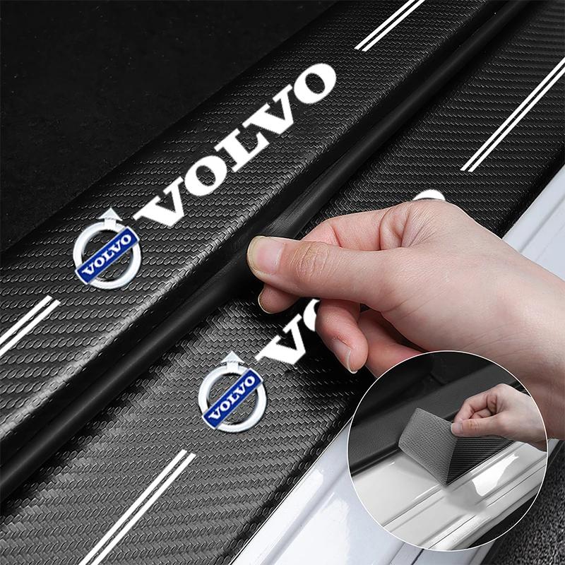 5 Stück Auto Logo Einstiegsaufkleber Türschwellenschutz Kratzfest Für Volvo XC90 V90 V60 XC60 V40 S80 S60 S90 C40 XC40 V70 XC70