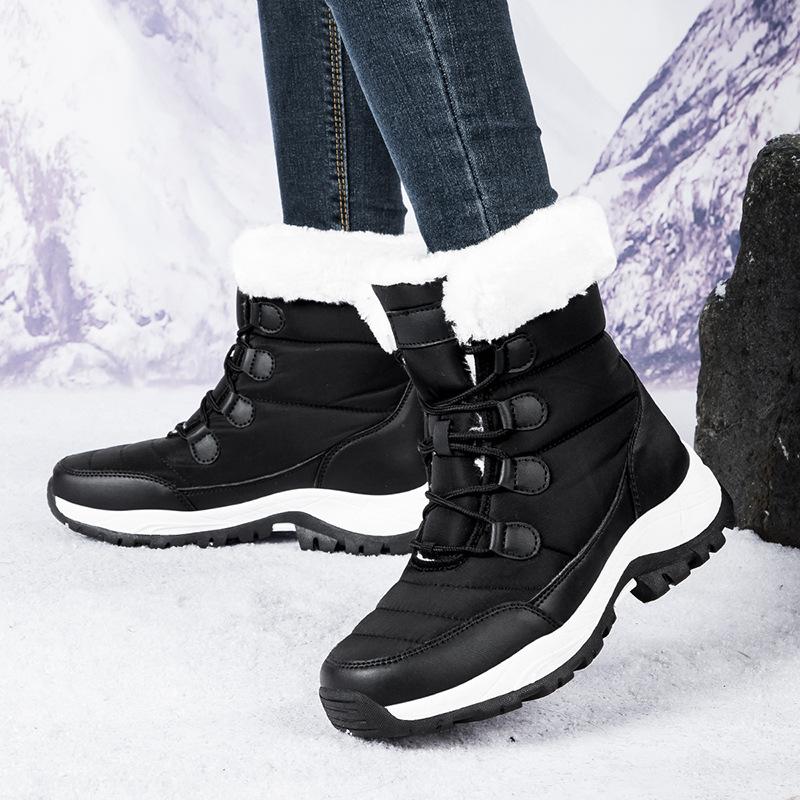 Winter waterproof cotton shoes black cold-proof boots women's outdoor piled thickened warm snow boots women's shoes batch