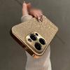 Bling Glitter Camera Protection Case For iPhone 11 12 13 14 15 16 17 Pro Max Air High-end Gold Plating Bumper Shockproof Cover