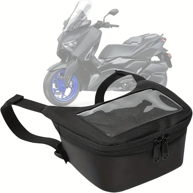 1pc Motorcycle Front Dashboard Bag With TPU Touchscreen Durable Black Outdoor Storage Bag For Mobile Phones Keys Essentials