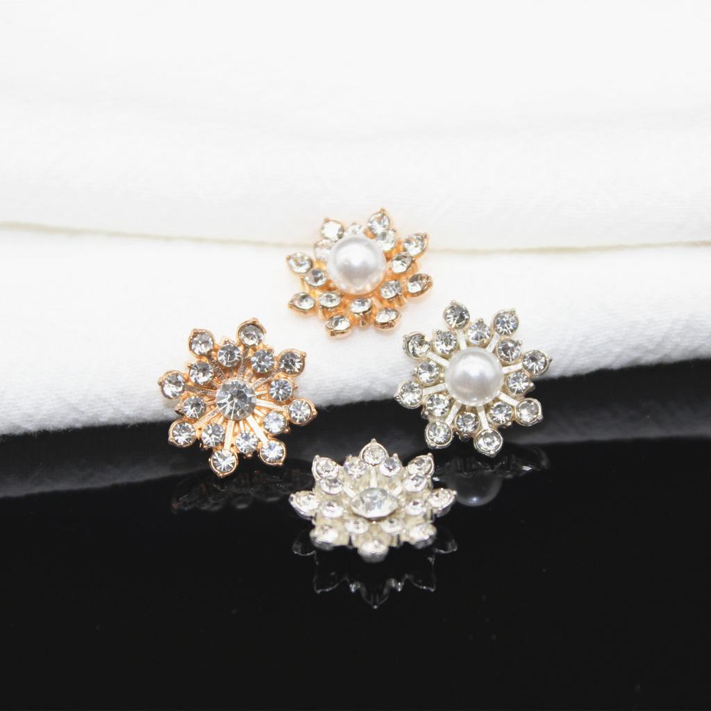 10PcsDIY Handmade Hair Accessories Rhinestone Flower Alloy Material DIY Mobile Phone Case Sticker Diamond DIY Jewelry Accessories