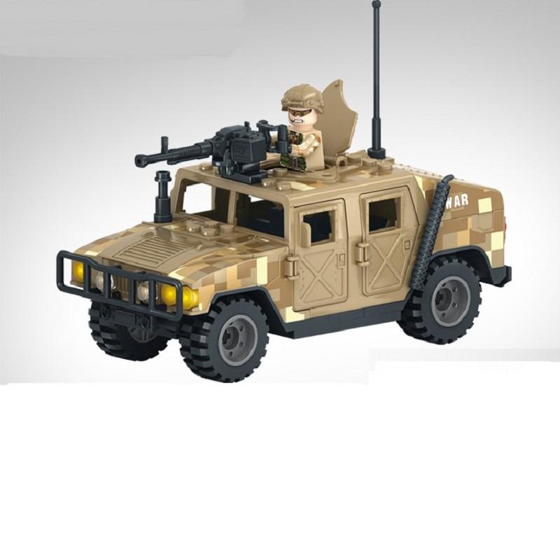 Армия США Hummer сторожевой пост SWAT Guns Военное оружие Минифигурки Блоки Кирпичи — фото 2