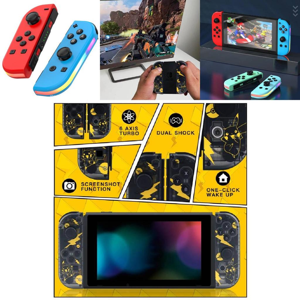 Colorful Rgb Light Switch Joycon Controller With Vibrant Vibration And Motion Sensitivity