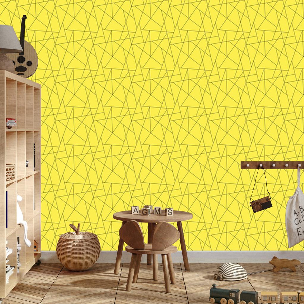 Wallpaper Geometric pattern yellow, fine detail 50x1000