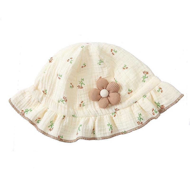 Sweet Spring & Autumn Flower Bucket Hat for Baby Girls