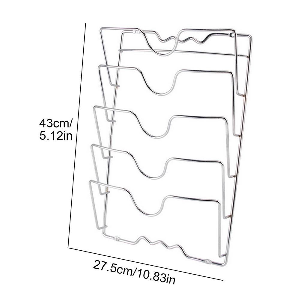 Neu 1 stücke 5-Schicht Topf Deckel Halter Lagerung Organizer Wand Tür Montieren Racks Regal