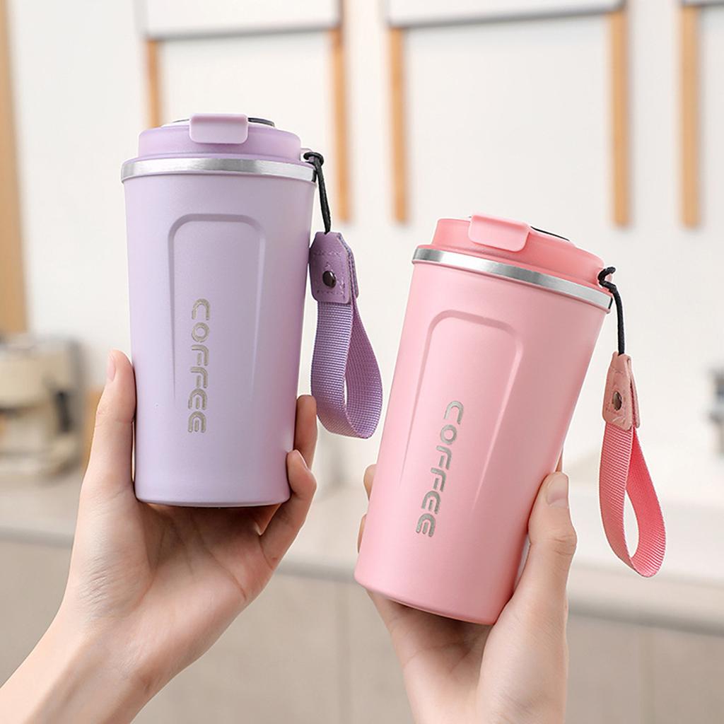 Yousheng 510ML resekaffemugg Spillsäker med tätningslock Isolerad Miljövänlig Lätt enhandsdrickande kopp i rostfritt stål