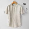 Men's Chinese Style Cotton Linen Short Sleeve Crew Neck T-Shirt - Lightweight, Loose Fit, Summer Top