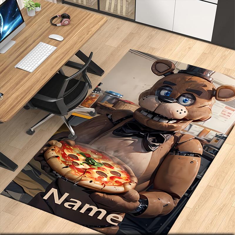 Custom Name Five Nights at Freddy's Printed Carpet, for Office Chair Living Room Bedroom Kitchen Room Decor Gifts.