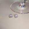 Exquisite And Sweet Square Diamond-Encrusted Hollow Stud Earrings, Light Luxury High-End Celebrity Style Fashion Temperament Earrings