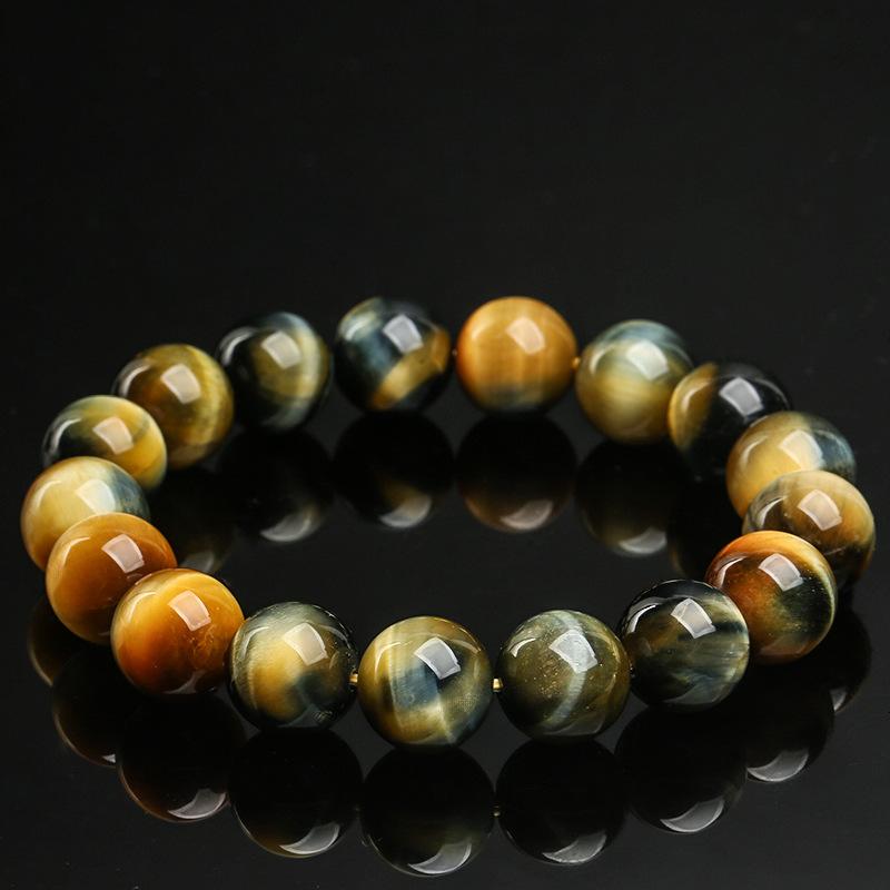Hongchu Crystal Natural Tiger Eye Stone Bead Bracelet Natural Dreamy Tiger Eye Stone Colorful Tiger Eye Stone Bracelet