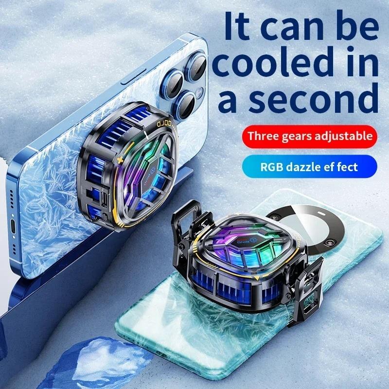 X76 Mobile Phone Semiconductor Magnetic/Back-clip 2 in 1 Cooling Radiator With Digital Display for PUBG Game Cooler X76