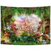 VIKAMA Fantasy Castle Tapestry Magical Forest Mountain Waterfall Scenery Wall Hanging Aesthetic Decor for Bedroom Living Room13