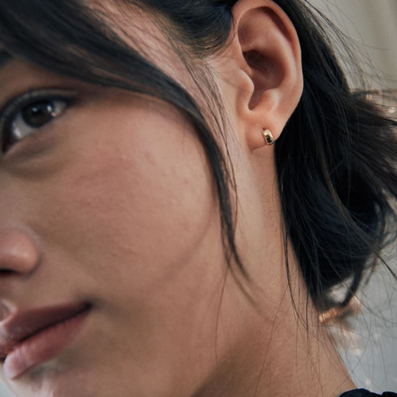Verte [925 Silver] Deux.silver.208 / Bun Earring (gold)