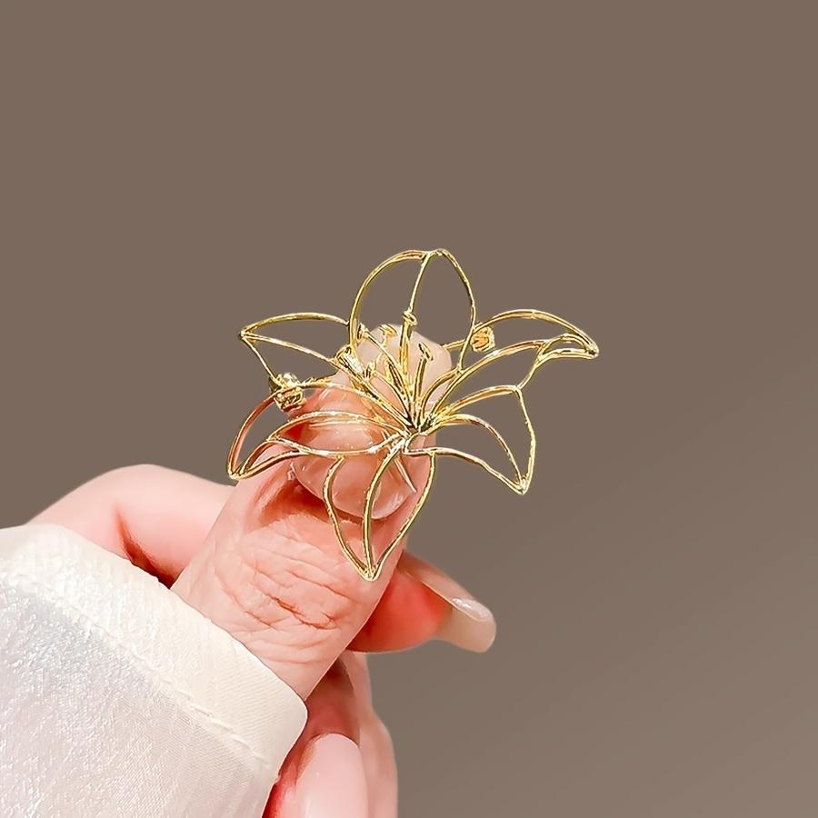 

Элегантная брошь «Полая лилия», женская модная булавка на лацкан золотой
