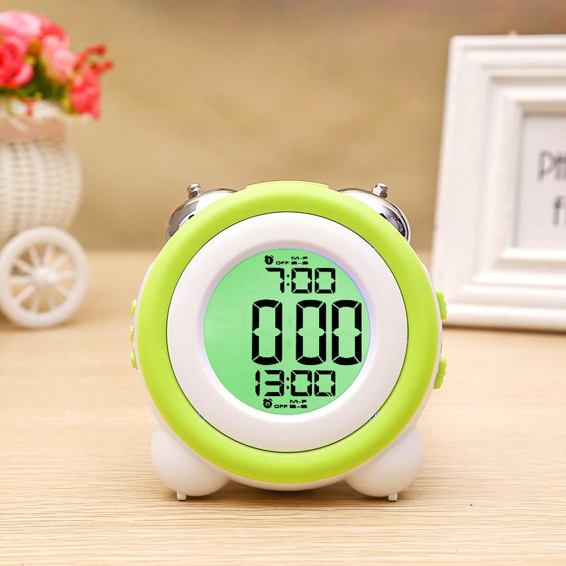 Creative high volume simple three-dimensional LED alarm clock silent luminous electronic clock double ring two sets of alarm clock 0705