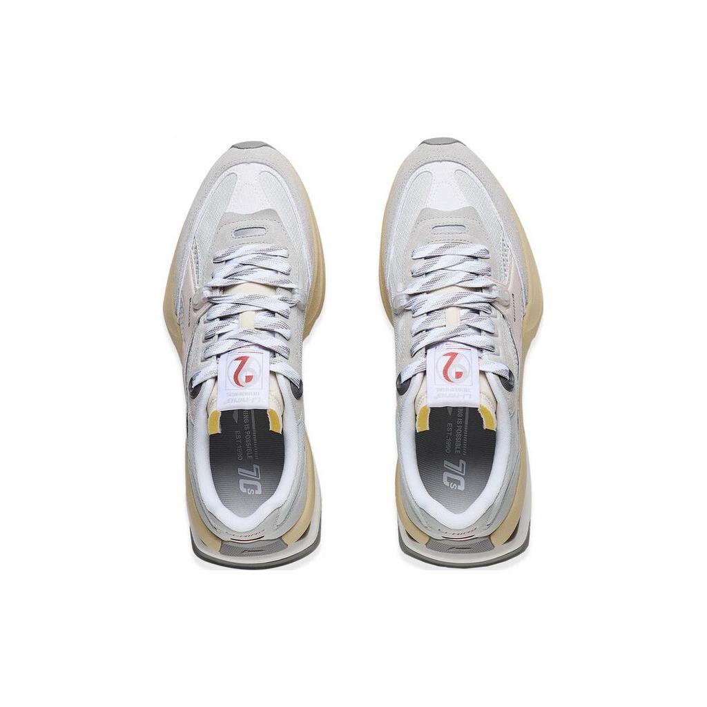 New LiNing 92 Shadow Cushioned Slip Resistant Low Top Casual Shoes Men's Light Gray AGCT249-1