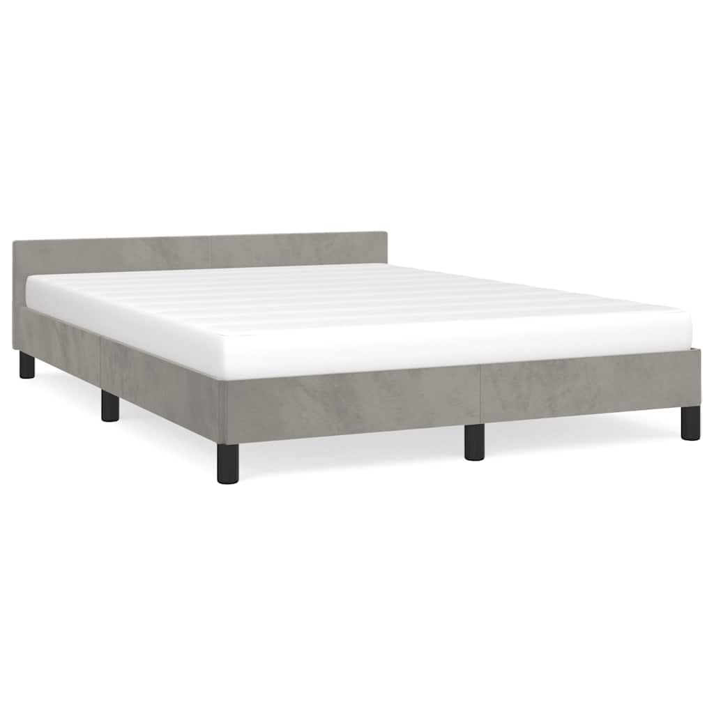 vidaXL Bettgestell ohne Matratze Hellgrau 140x190 cm Samt
