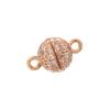 ZHUKOU 6MM Brass Inlaid Zircon Round Magnet Connection Buckle Bead Water Diamond Pendant Jewelry Making Buckle Accessories:VK265