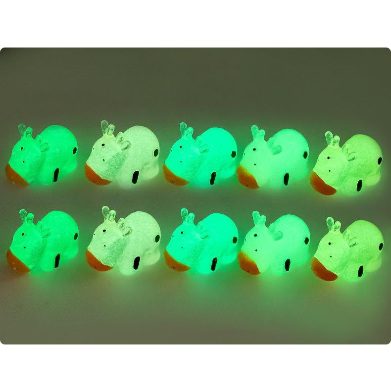 

10 шт./лот, милые светящиеся миниатюры коров, животных, мини-фигурка, светящаяся в темноте, сказочное украшение для сада, мох, террариум, микропейзаж * -- * разноцветный