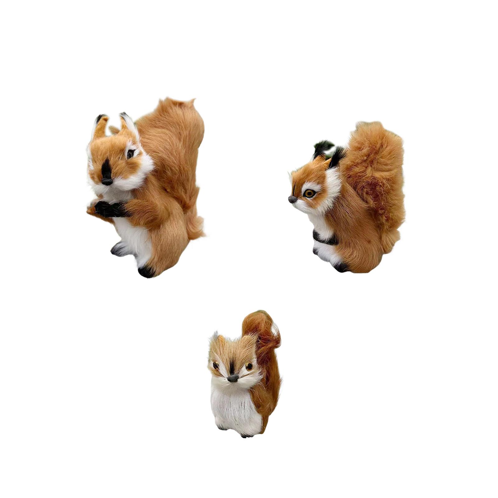 Plush Animal Garden Figurine Cabinet Hallway Sculpture Home Squirrel Statue 7x4x7cm