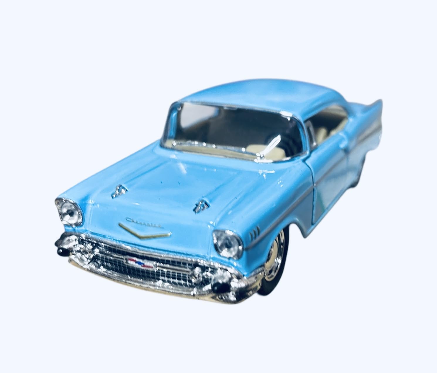 

Kinsmart Chevrolet Bel Air (1957) Light Blue 1/40 Scale Diecast Car KT5313LB [Parallel Import]