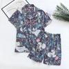 Summer New Ladies Viscose Pajama Set Short-sleeved Shorts Thin Section Home Service Loose Large Size Two Piece Set Plus Size