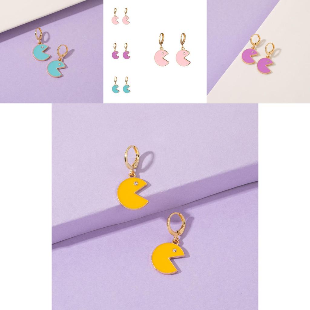 New Creative Smiley Face Earrings Colorful Cartoon Design For Fashion Women
